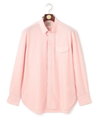 J.PRESS MEN 【KANEMASA JERSEY】【きちんと見え、快適な着心地】ストライプジャージ ボタンダウンシャツ / JAPAN MADE ピンク系1