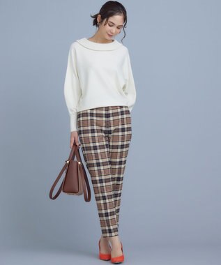 組曲 【WEB限定カラーあり】ウールライクストレッチ イージーパンツ ベージュ系3