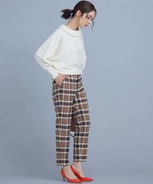 組曲 【WEB限定カラーあり】ウールライクストレッチ イージーパンツ ベージュ系3