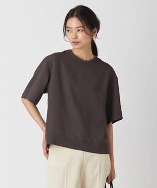 ICB 【新色追加・洗える】 FluidBackSatin Tブラウス ダークブラウン系