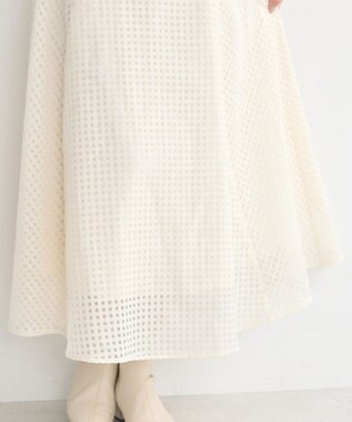 earth music&ecology シアーチェックスカート Ivory