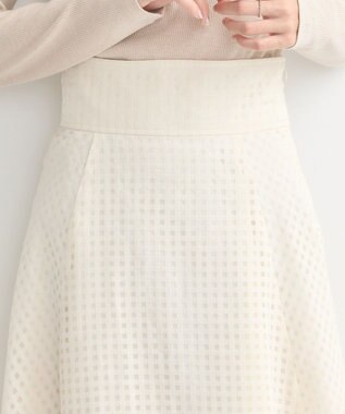 earth music&ecology シアーチェックスカート Ivory