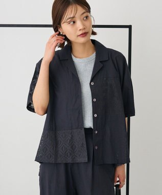 CRAFT STANDARD BOUTIQUE レースパッチワークシャツ Black