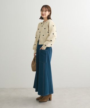 Green Parks ・ＥＬＥＮＣＡＲＥ　ＤＵＥ　カラーｓｔフレアスカート Blue