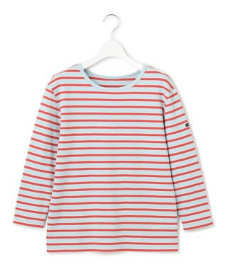 23区 L 【洗える】Armor-lux スムース ボーダー カットソー オレンジ×ブルーボーダー