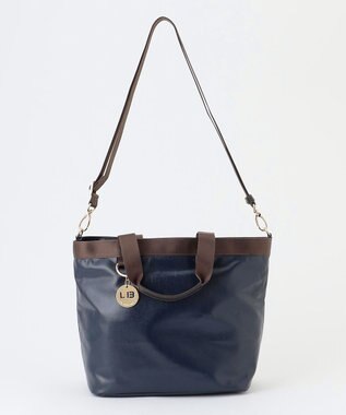 LA BAGAGERIE 【コットン×ポリウレタン】シャイニーミニトート ネイビー