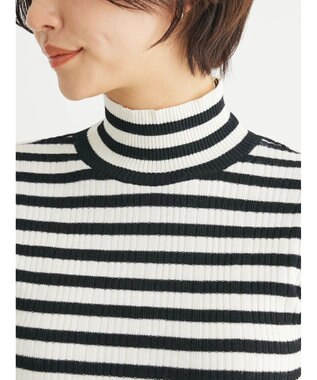 Green Parks ボーダーアソートモックネックニットプルオーバー A