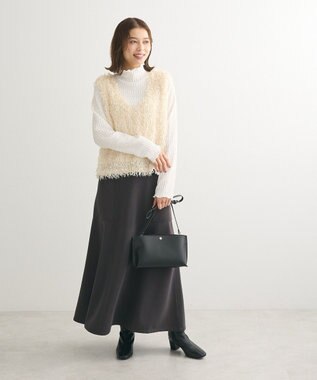 Green Parks ・ＥＬＥＮＣＡＲＥ　ＤＵＥ　カラーｓｔフレアスカート Charcoal Gray