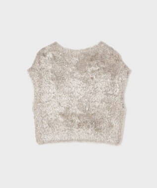 GRACE CONTINENTAL ラメフェザーベスト ベージュ