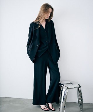 uncrave クールタッチツイル フレアパンツ ブラック