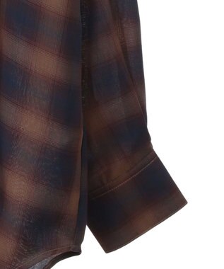 Green Parks オンブレーチェックライトシャツ Brown