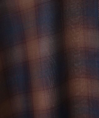 Green Parks オンブレーチェックライトシャツ Brown