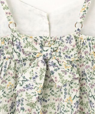 ANY KIDS フラワープリント キャミ ワンピース オフホワイト系