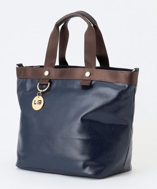 LA BAGAGERIE 【コットン×ポリウレタン】シャイニーミニトート ネイビー