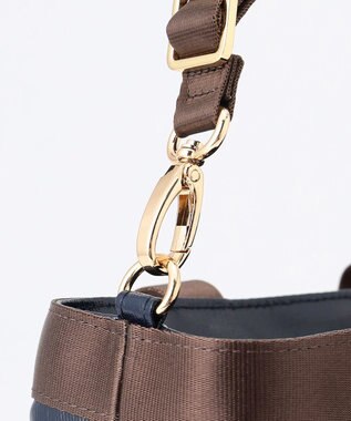 LA BAGAGERIE 【コットン×ポリウレタン】シャイニーミニトート ネイビー