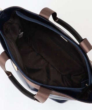 LA BAGAGERIE 【コットン×ポリウレタン】シャイニーミニトート ネイビー