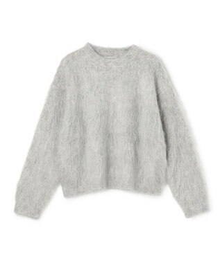 UNFILO L アルパカシャギー クルーネック プルオーバー グレー