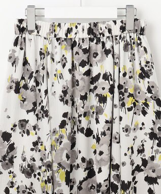 自由区 【XSサイズ～/洗える】ERICA楊柳プリント ギャザースカート ブラック系5