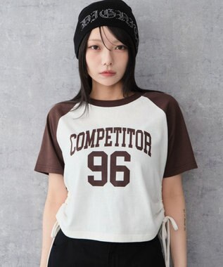 WEGO グラフィックショートサイドリボンドロストT 柄6