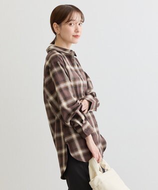 Green Parks ネルチェックシャツ Brown