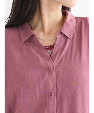 CRAFT STANDARD BOUTIQUE ヴィンテージボイルミルフィーユ襟付きシャツチュニック Pink