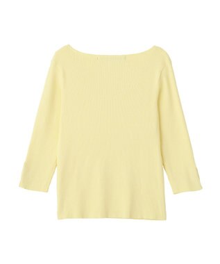 YECCA VECCA 袖釦7分袖リブニット Yellow
