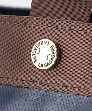 LA BAGAGERIE 【コットン×ポリウレタン】シャイニーミニトート ネイビー