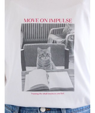 Te chichi アソートネコフォトスタンダードTシャツ レッド
