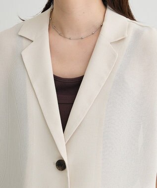 Green Parks メッシュフレンチスリーブジレ Ivory