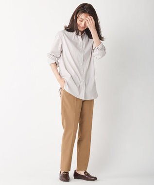 J.PRESS LADIES 【洗える】T/Rアルガンシルク クロップドパンツ キャメル系