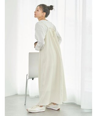 earth music&ecology なみなみ柄キャミワンピース Ivory