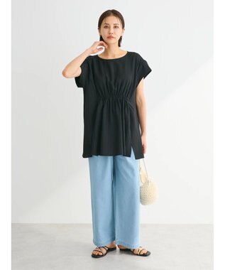 Green Parks 変形ストライプジャガードチュニック Black