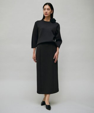 ICB L 【洗える・WEB限定カラーあり】コンパクトダブルフェイス トップス ブラック系