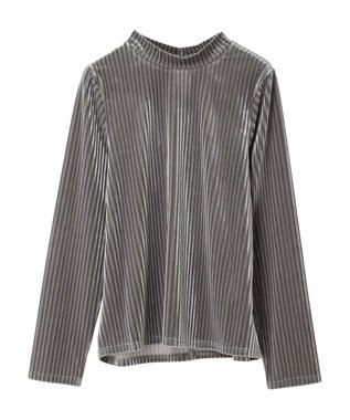 Green Parks ・ＳＵＧＡＲ　ＳＰＯＯＮ　ベロアストライプハイネック Gray