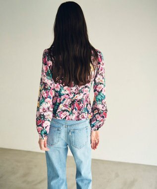 GRACE CONTINENTAL グラデフラワープリントトップ ピンク