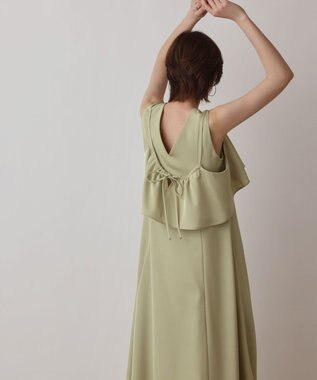 GRACE CONTINENTAL サテンレイヤードワンピース ライトグリーン