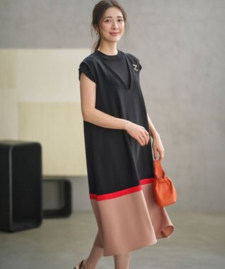 組曲 L 【2SET・WEB限定】バイカラー ジャンスカニットセット ブラック系