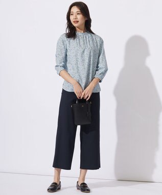 J.PRESS LADIES L 【洗える】Liberty Lilibet＆Hannah Rose スタンドカラー ブラウス ブルー系5