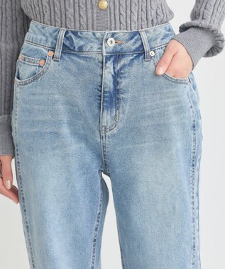 earth music&ecology 切り替えフレアデニムパンツ Light Indigo