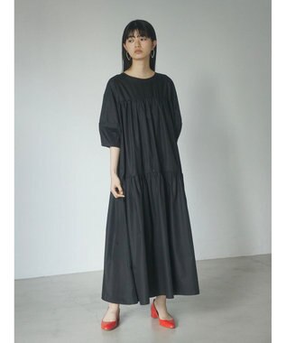 Green Parks ａ．ボリューム切り替えワンピース Black