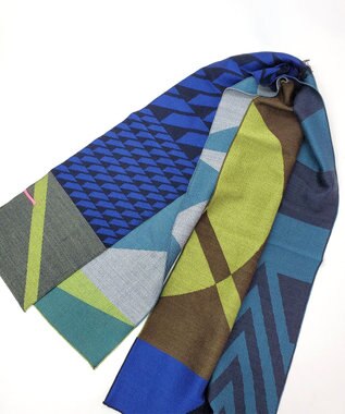 POLS ウールレイヤーストール ブルー