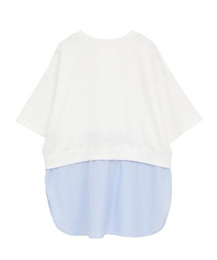 Green Parks 裾タックミニ裏毛シャツドッキングチュニック Ivory