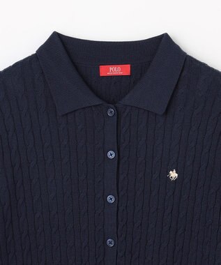 ANY 【POLO BCS別注】ケーブルニットポロ ネイビー