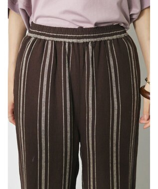 CRAFT STANDARD BOUTIQUE リネンレーヨンストライプイージーパンツ Stripe Brown