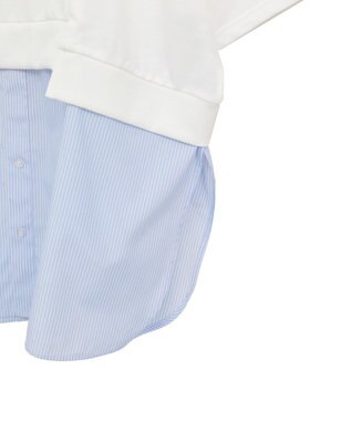 Green Parks 裾タックミニ裏毛シャツドッキングチュニック Ivory