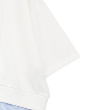 Green Parks 裾タックミニ裏毛シャツドッキングチュニック Ivory