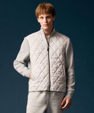 JOSEPH ABBOUD MOUNTAIN 【軽量/防風性】中綿キルトコンビ ニット ライトグレー系