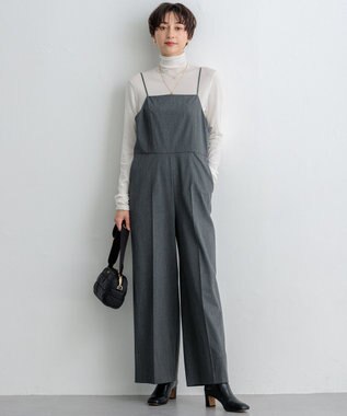 23区 【洗える】ドライ2WAYストレッチ サロペット グレー系