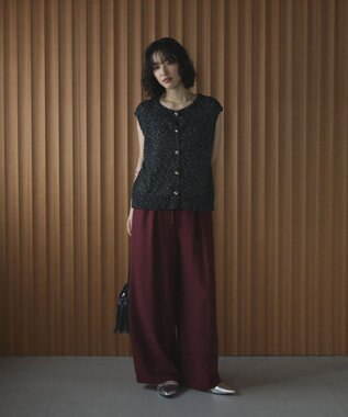 Green Parks 共ベルト付きツイルカラーパンツ Bordeaux