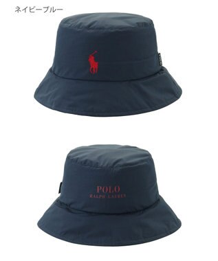 MOONBAT POLO RALPH LAUREN レインハット POLO PONY 撥水 ポケッタブル ネイビーブルー
